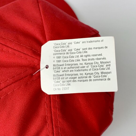 90's Coca Cola Red Snapback Hat Flat Bill Dead Stock Coke Trucker Hypebeast Rare - Picture 10 of 14